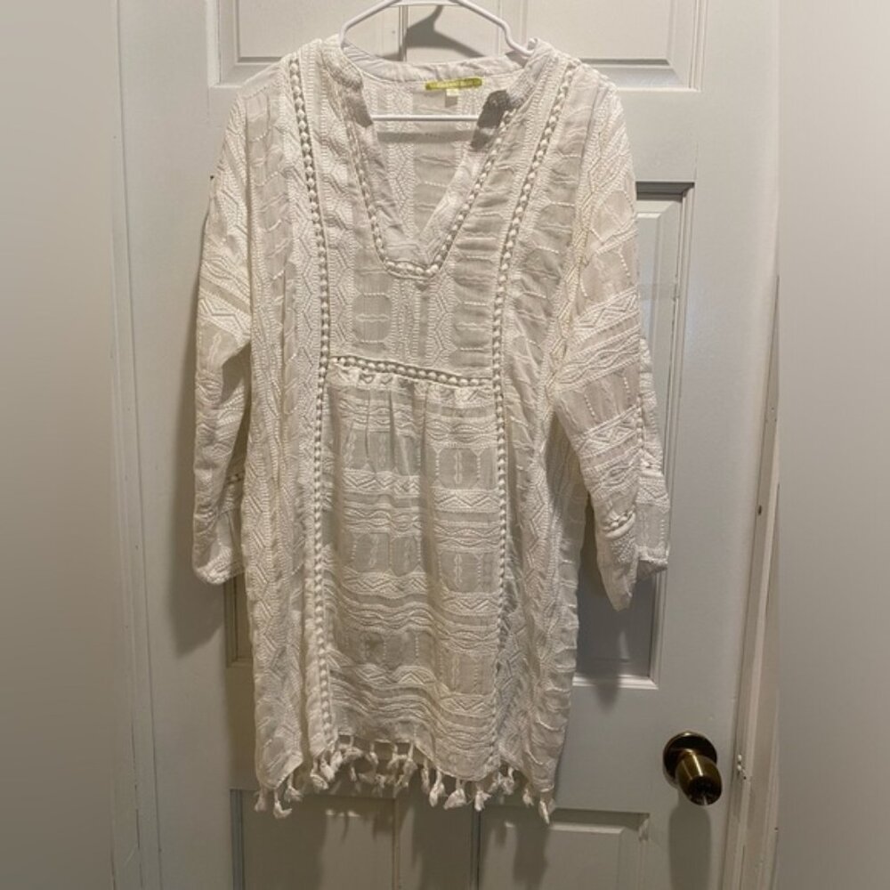 Gianni Bini White Textured Tunic cover up